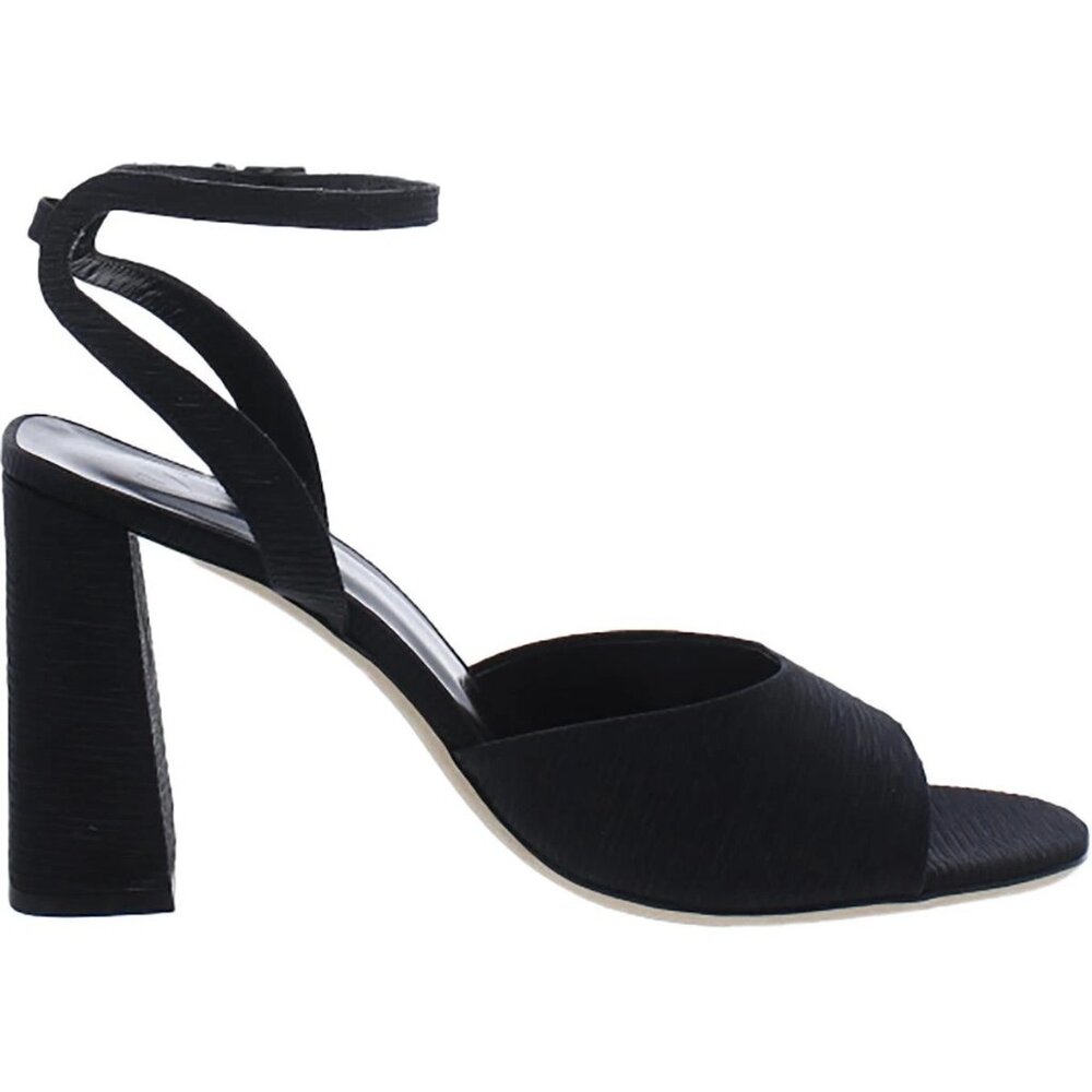 STAUD SOLANGE Black Textured Open Toe Ankle Strap Heels Size 37, NIB - Picture 6 of 9
